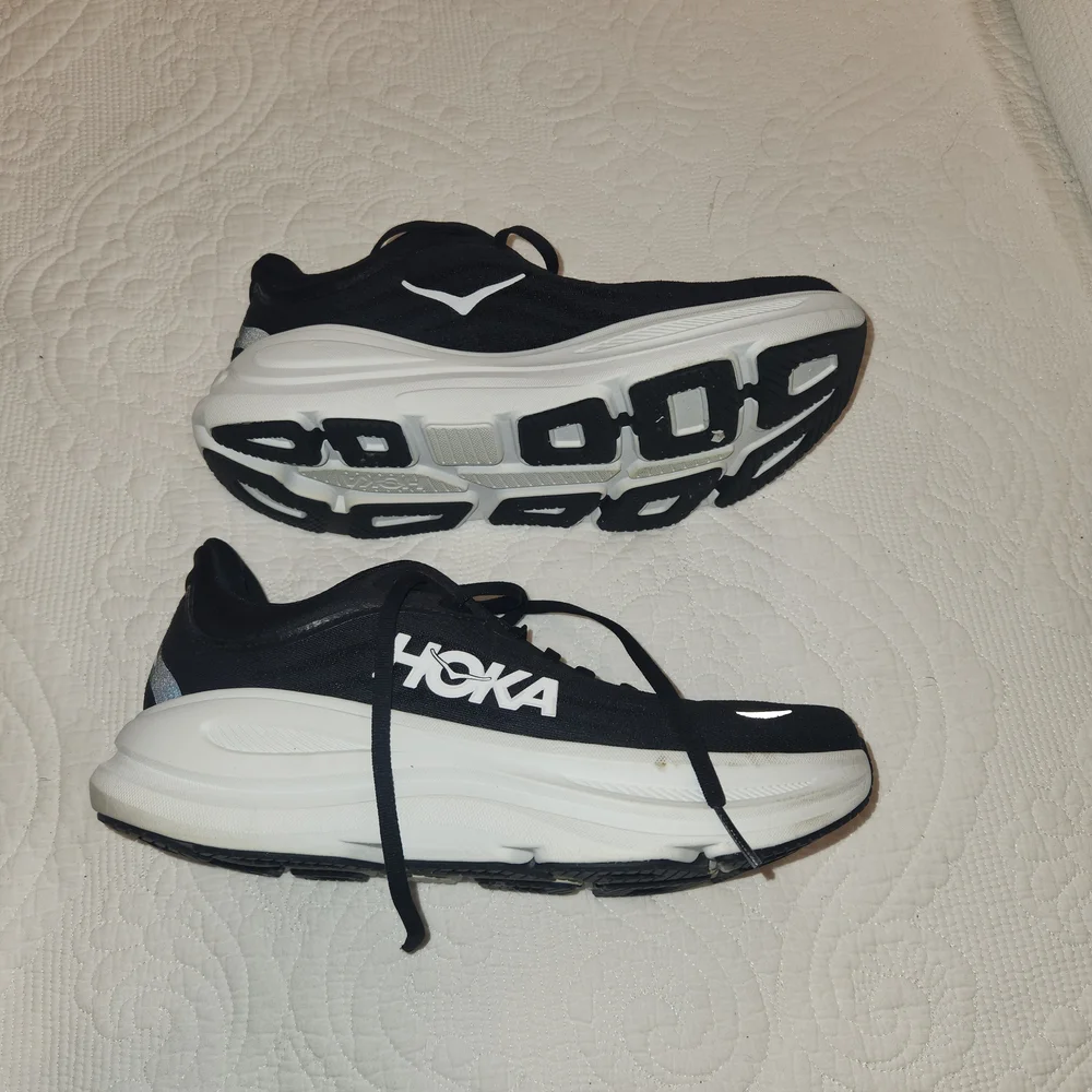 Hoka BONDI 9 Black and White Sneakers